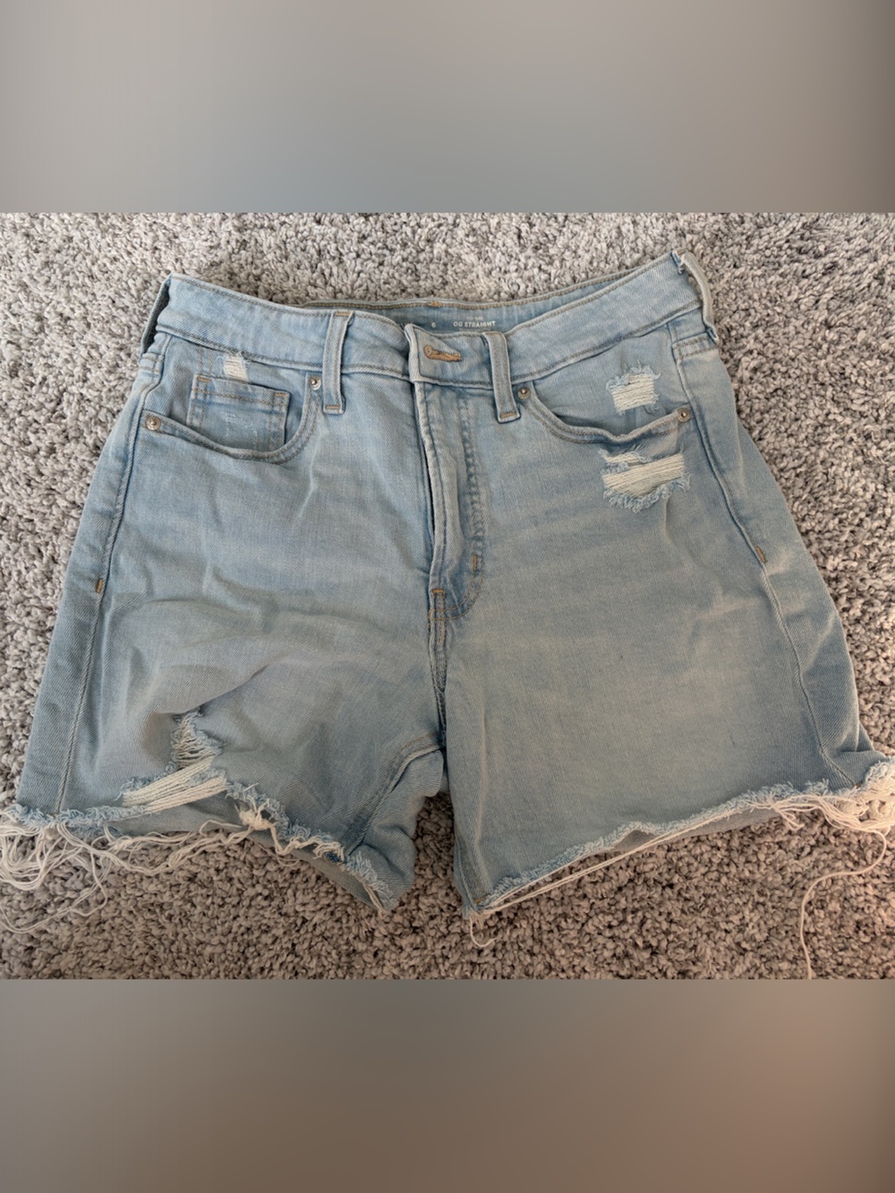 Light Blue Distressed Women’s Denim Shorts
